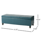 Upholstered PU Leather Storage Ottoman