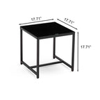Black Glass Night Stand with Metal Legs
