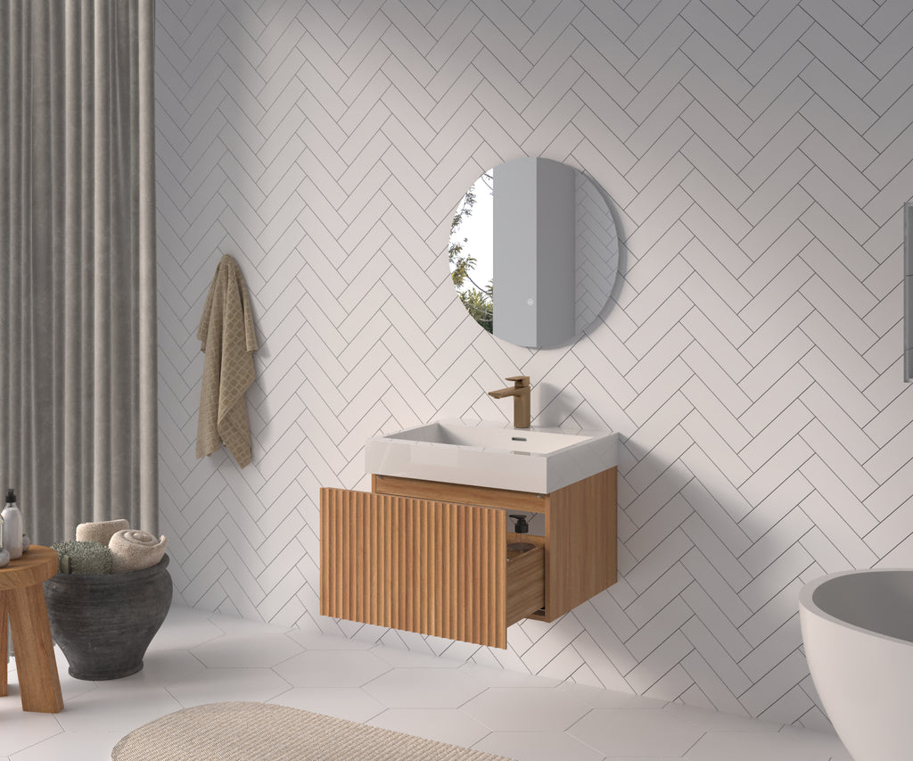 24" Bathroom Vanity with Sink - Modern Minimalist Design