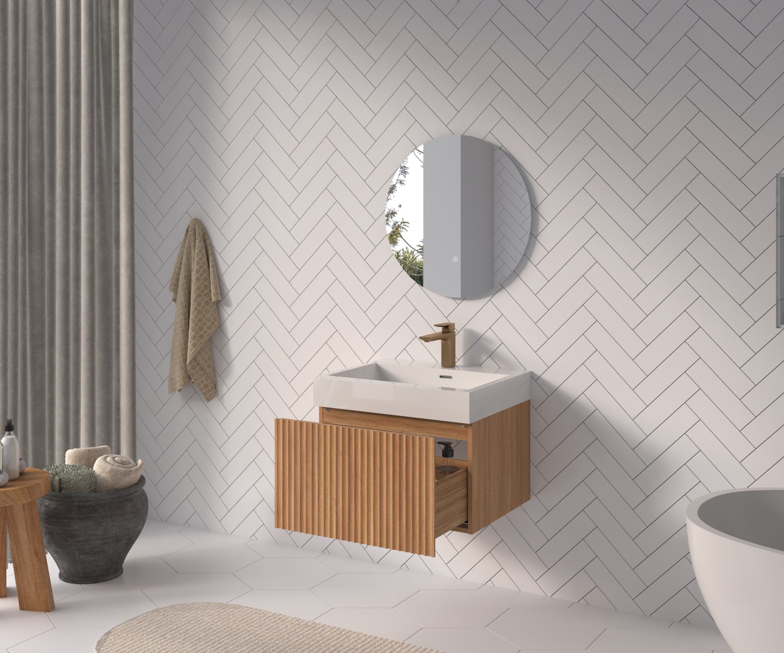 24" Bathroom Vanity with Sink - Modern Minimalist Design
