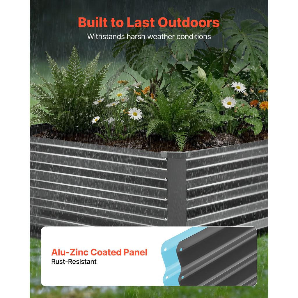 2 Pack Galvanized Raised Garden Beds