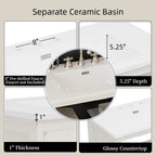 30 Inches Bathroom Vanity with Ceramic Sink
