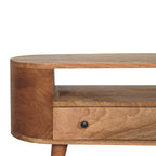 Solid Wood Mini Rounded Entertainment Unit, Nordic Legs