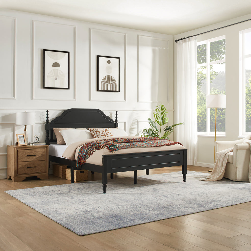 Elegant Bedroom Centerpiece Queen Bed with Padded Headboard Insert