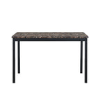 Furniture 5 Piece Metal Dinette Set with Faux Marble Top