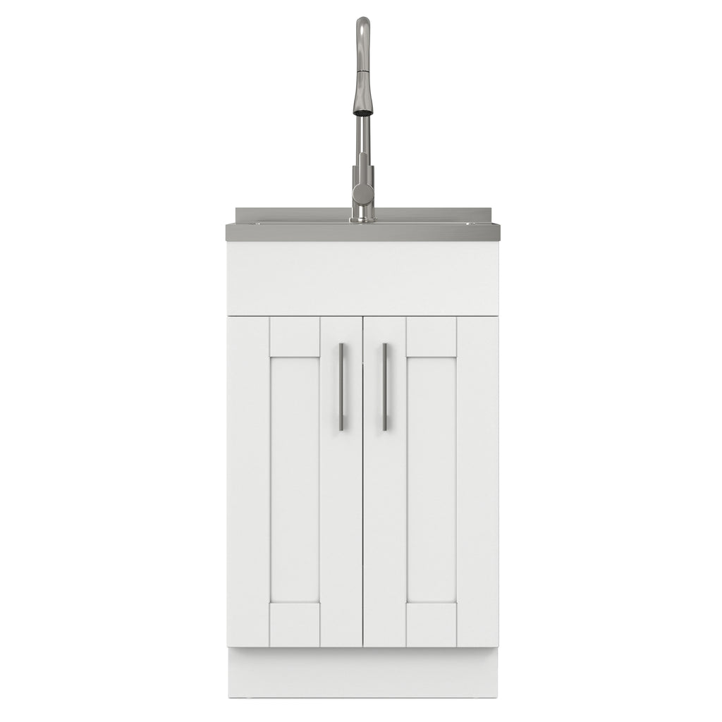 Modern Wide Shaker All-In-One 20-Inch Laundry Utility Sink and Cabinet