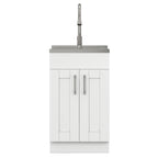 Modern Wide Shaker All-In-One 20-Inch Laundry Utility Sink and Cabinet
