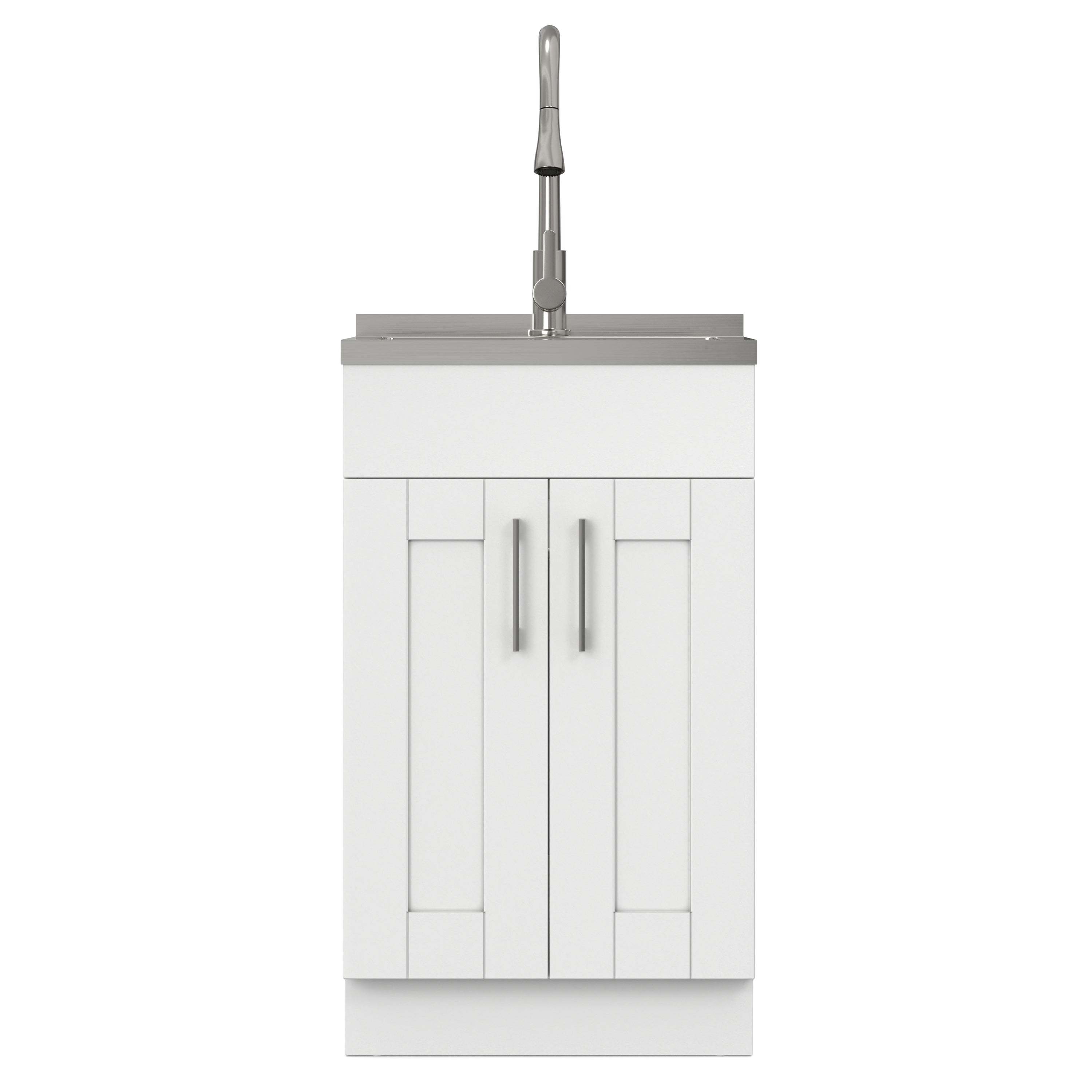 Modern Wide Shaker All-In-One 20-Inch Laundry Utility Sink and Cabinet