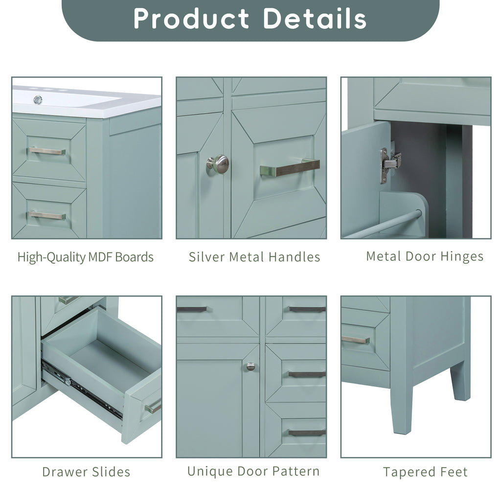 30" Bathroom Vanity Without Sink
