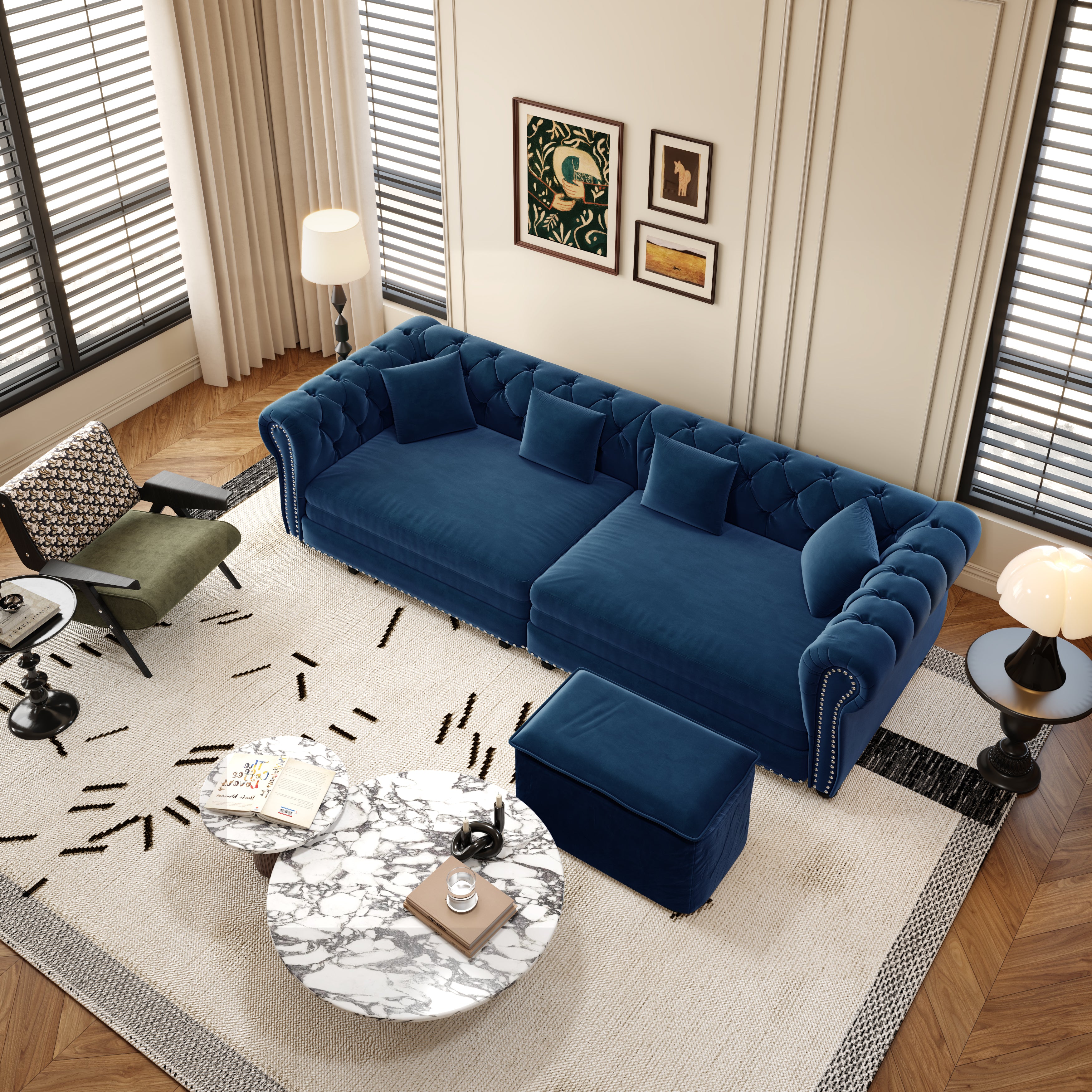 Chesterfield 3-in-1 Pull-Out Sofa Bed