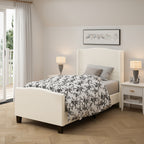 Twin Size Bed Frame with Upholstered Headboard