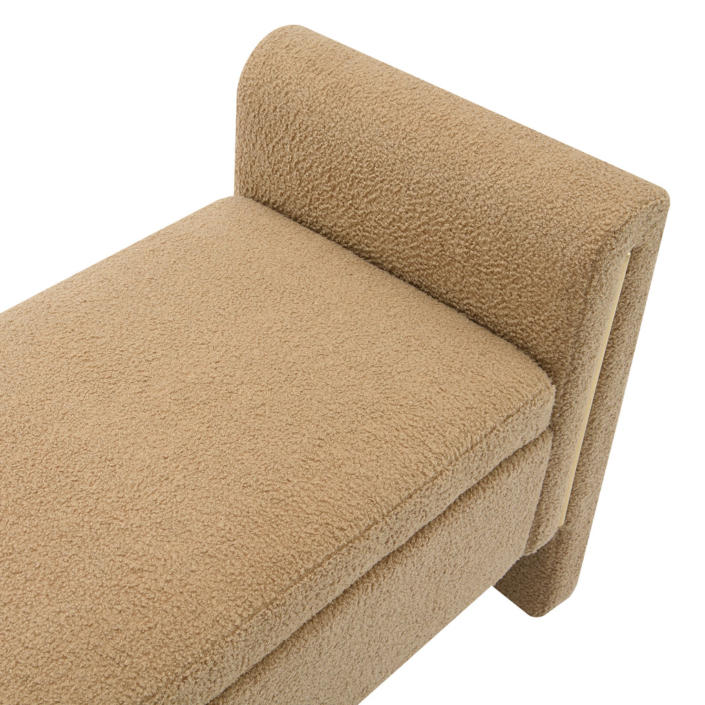 Modern Teddy Bed End Bench with Arms and Storage