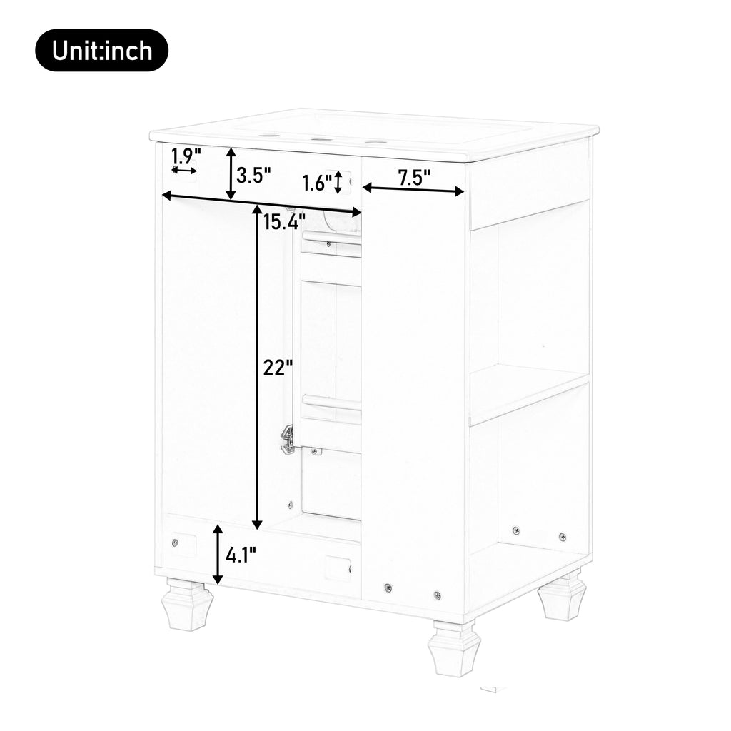 24" Bathroom Vanity with Sink