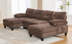 U-Shaped Sectional Sofa 103.5" Chenille Fabric Couch