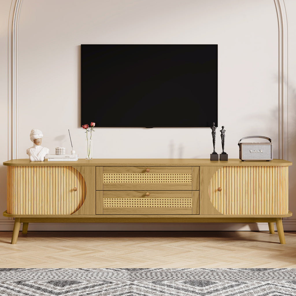Rattan TV Stand for TVs Up to 75''