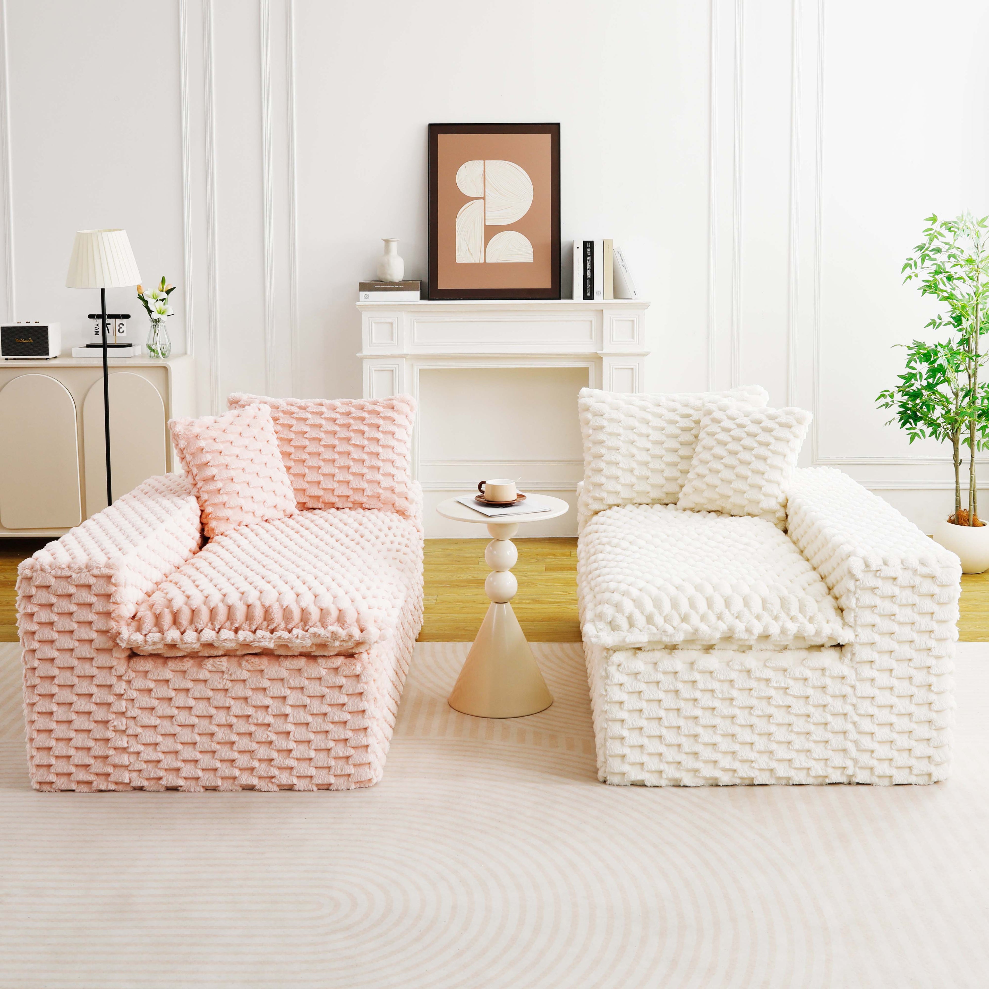 Luxury Color-Block Turtle Velvet Multifunctional Sofa