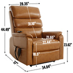 Brown Leatheraire Dual Motor Power Lift Recliner Chair