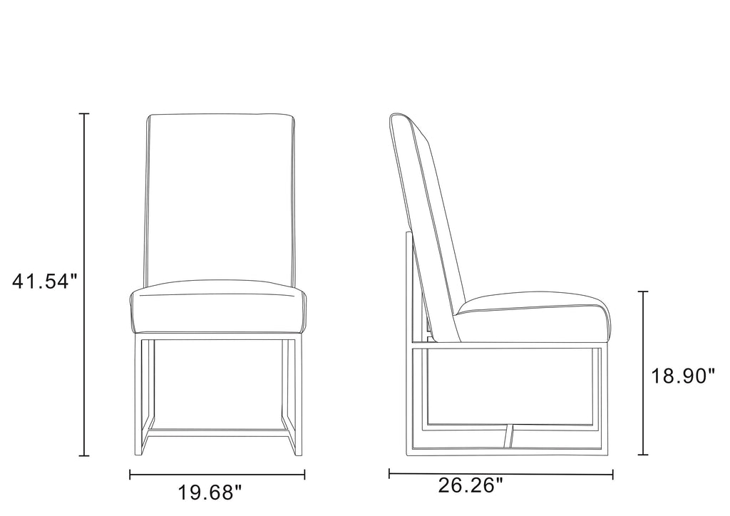 Element Metal Velvet Dining Chair in Champagne