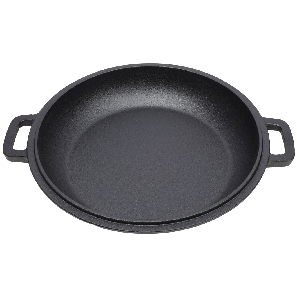 2 In 1 Pre-Seasoned Cast Iron Dutch Oven With Dual Handles