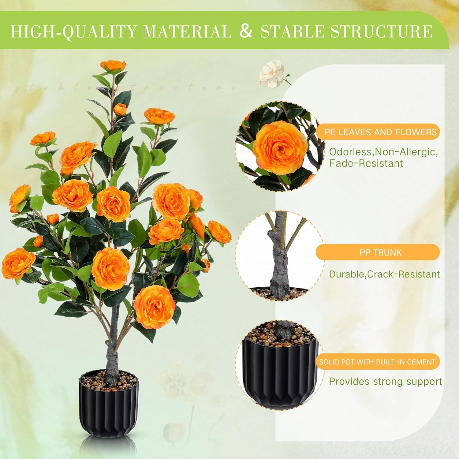 Artificial Camellia Tree 2 Pack