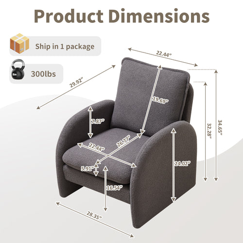 Modern Sherpa Upholstered Accent Chair