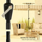 Outdoor Market Umbrella - 8.6 ft Patio Umbrella with Crank