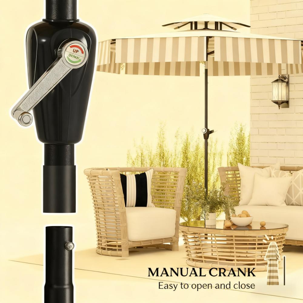 Outdoor Market Umbrella - 8.6 ft Patio Umbrella with Crank
