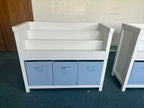 Kids Bookshelf with 3 Tier Front-Facing Storage and 3 Fabric Bins