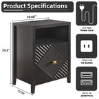 Modern Nightstand with Charger Station and USB Port