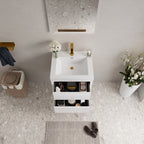 24" Wall-Mounted Bathroom Vanity with Sink
