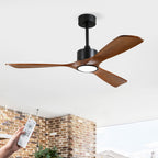 52 Inch Solid Wood Ceiling Fan With Light Kit