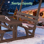 Outdoor Waterproof Solid Wood Picnic Table and Bench Set