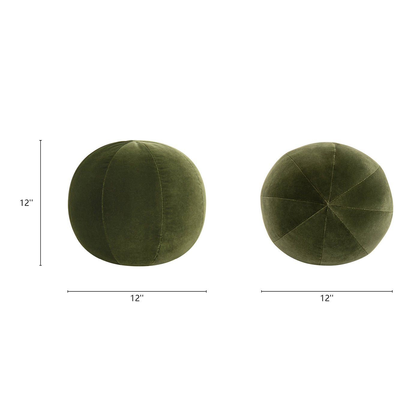 Luna 12" Round Sphere Accent Ball Throw Pillow, Olive