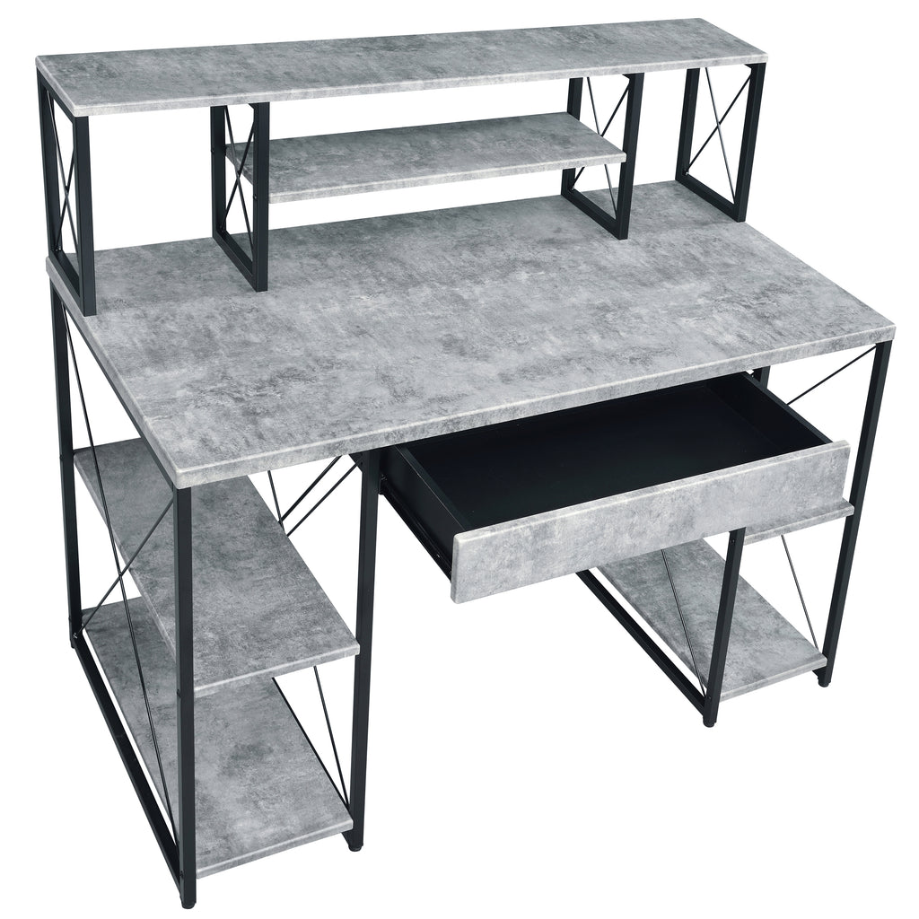 Grey and Black Writing Desk