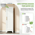 Narrow Metal Storage Closet with Single Louvered Door
