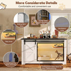 46" Farmhouse Cat Litter Box Enclosure with Sliding Barn Door