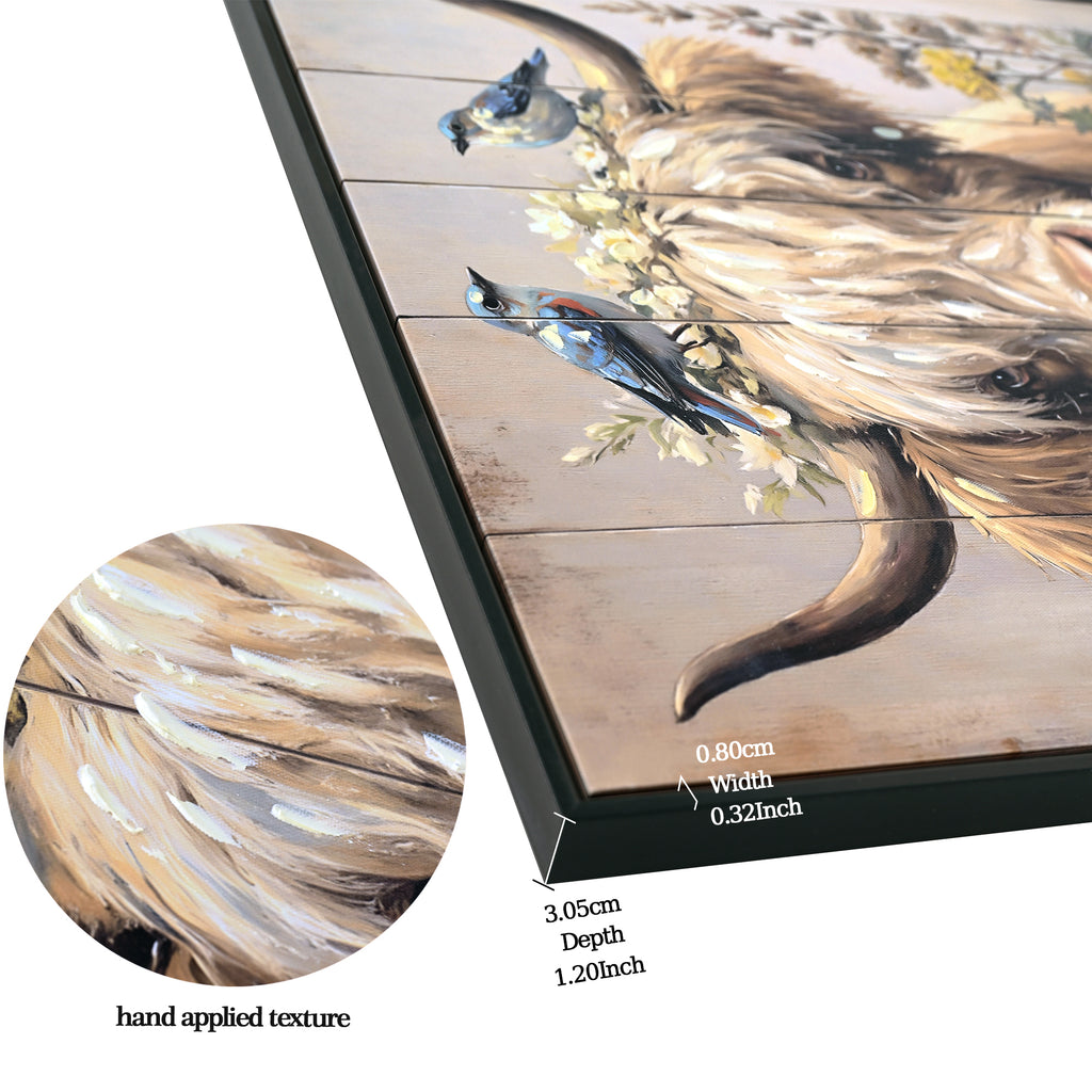 Farmhouse Highland Cow Wall Decor in Neutral Colour