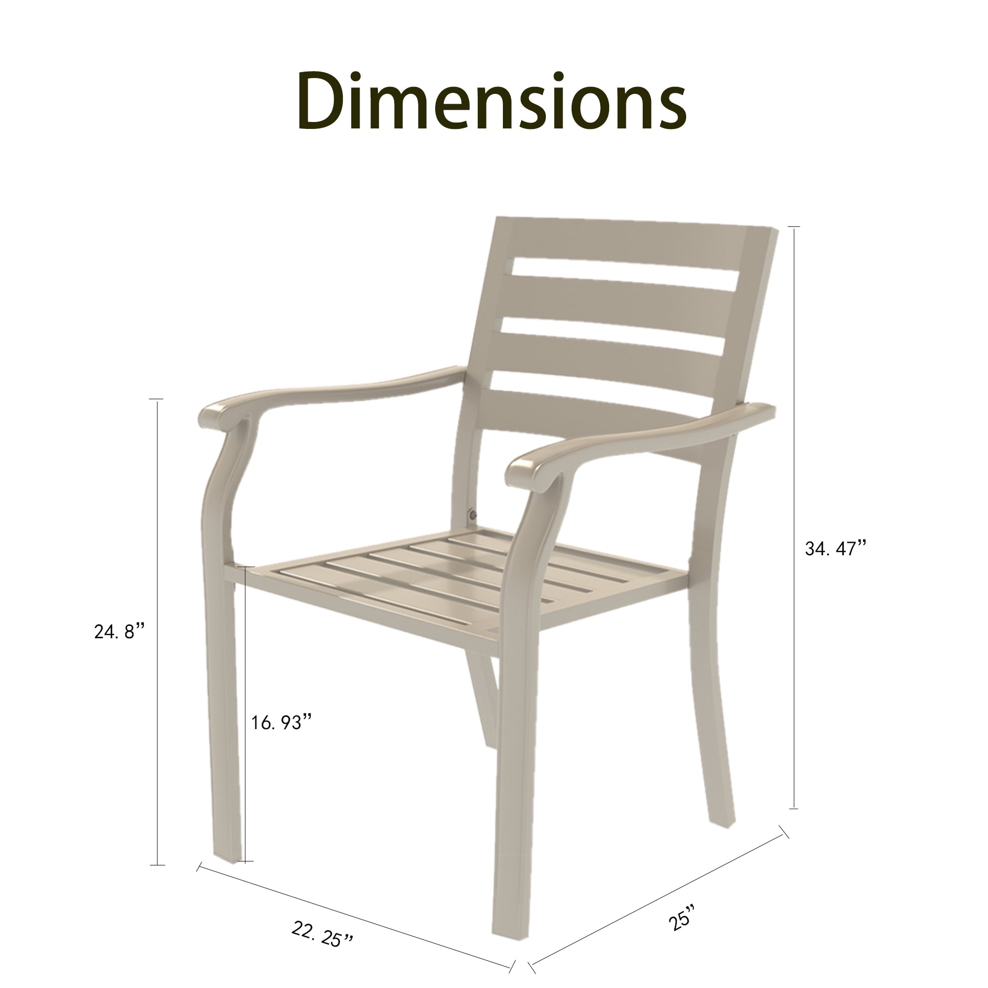 VRSHWO Iron Terrace Dining Chairs, a Set of 2