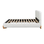 Elegant Boucle Upholstered Bed - Queen Size