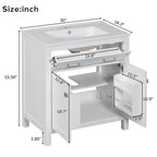 30-Inch Bathroom Vanity with Ceramic Sink, Modern