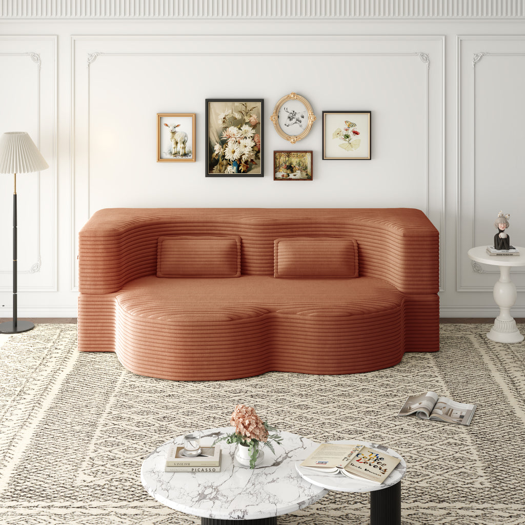 Modern Floor Sofa with 2 Pillows