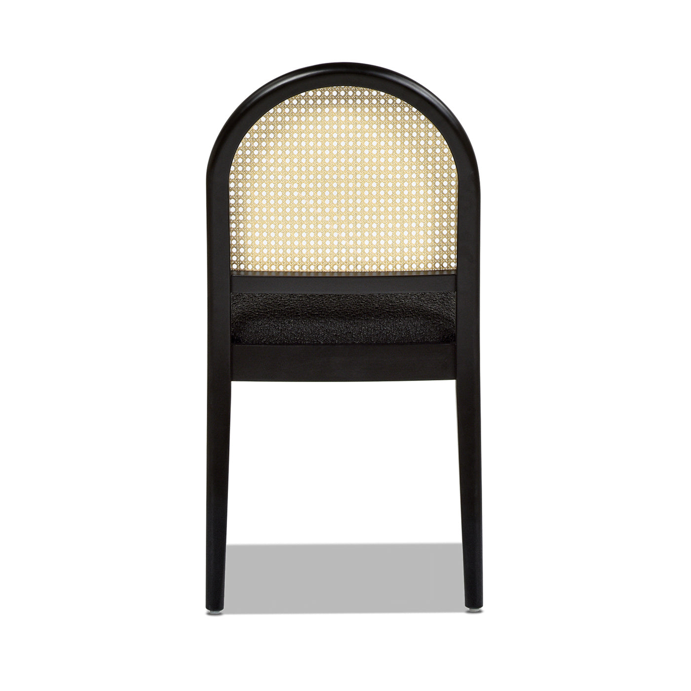 Panama 18.5" Curved Resin Cane Rattan Side Dining Chair, Set of 2, Ebony