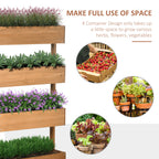 Outsunny Vertical Garden Planter, Wooden 4 Tier Planter Box