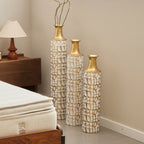 Decorative Metal Vases Set of 3