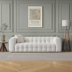 Eden Modern Tufted Chesterfield Boucle Fabric Sofa