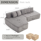 Compression Sectional Couch with Comfy Chaise