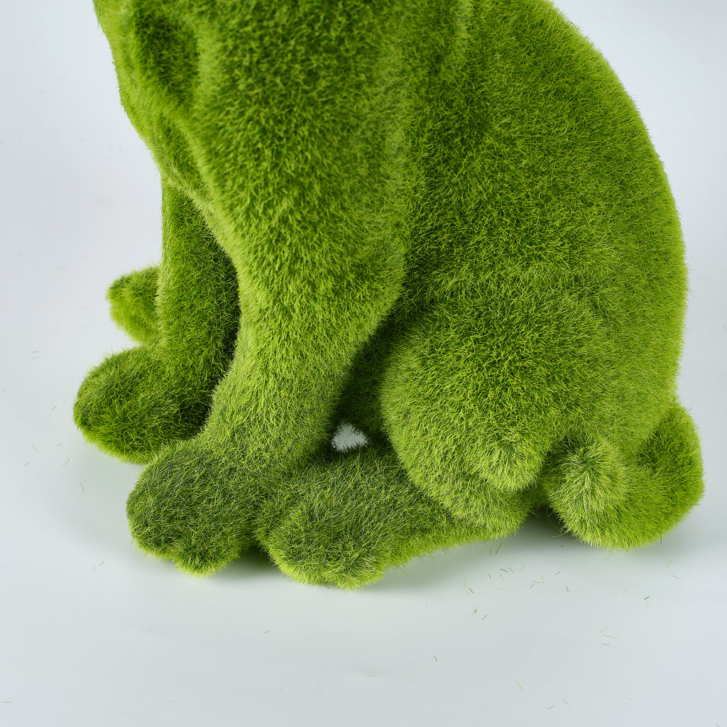 13.4" Garden Statue, Flocked Dog Figurine Style B, Resin