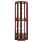 6 Shelf Corner Curio Display Cabinet with Lights and Mirrors