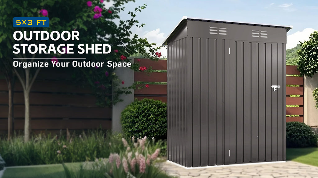 5X3 FT Metal Outdoor Storage Shed