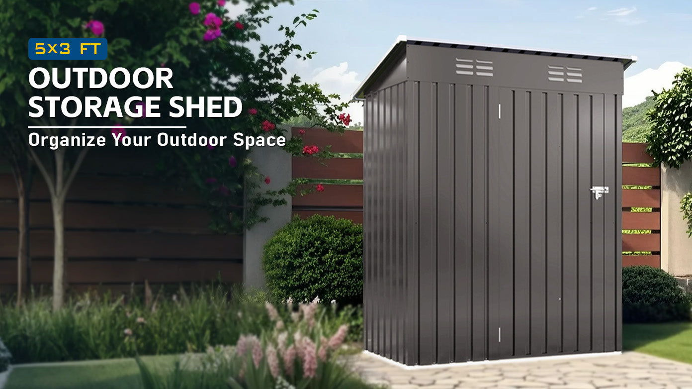 5X3 FT Metal Outdoor Storage Shed